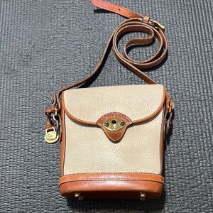 Dooney & Bourke vintage Tan and Brown Leather Crossbody Bag